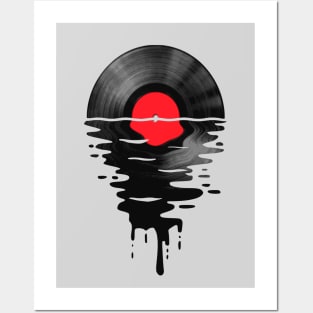 Vinyl LP Music Record Sunset Red Posters and Art